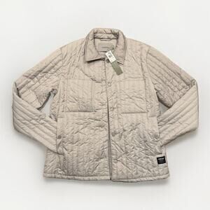 NEW Hudson Quilted‎ Shirt Jacket Womens M Stone Grey HM-104 Shacket Lightweight